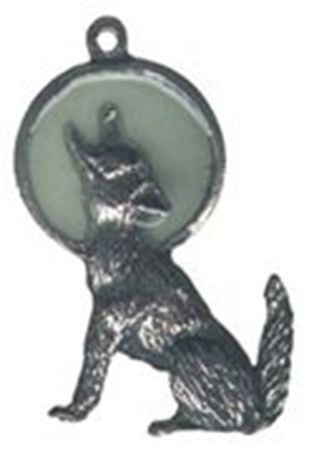 Picture of 7051   Wolf with moon Pendant 