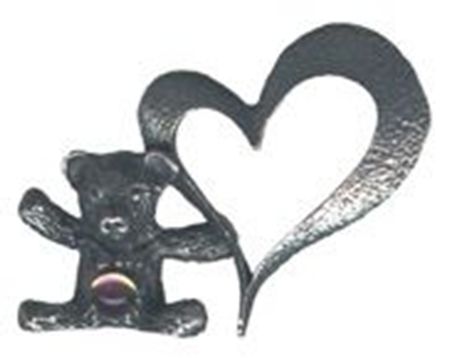 Picture of E5115   Teddy Heart Eyeglass Holder Pin 